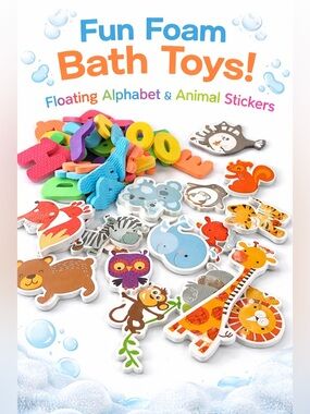 Fun Foam Bath Toy Set 🛀 - Alphabet Lettets & Animal Shapes | Kids Learning